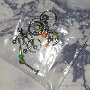 Colorful Steel Body Jewelry Set